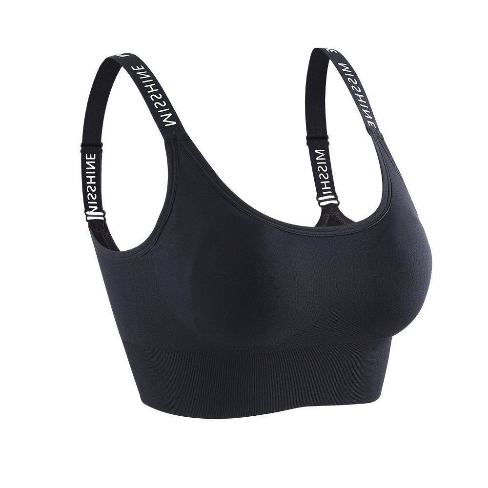 Women's high support running sports bra with gathered U-shaped back