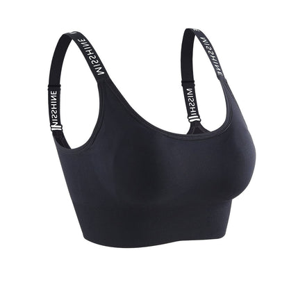 Women's high support running sports bra with gathered U-shaped back