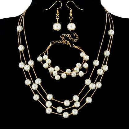 Radiant Watch with Pearl Jewelry Set Diamond Sparkle
