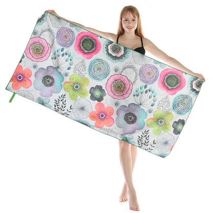 Double-faced Velvet Absorbent Quick-drying Beach Towel Travel Bath Towel