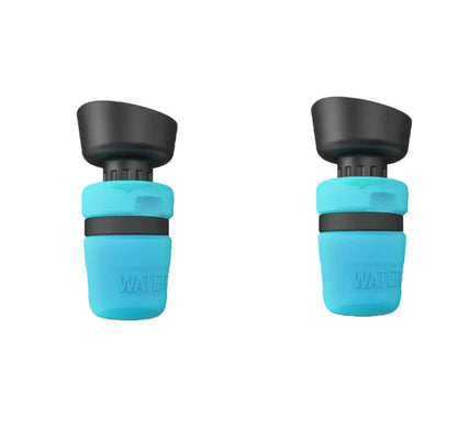 Dog Water Bottle HDPE Foldable with Integrated Silicone Travel Bowl and Leak Proof Top Buckle