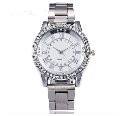 Luxury Designer Silver Rose Gold Watches for Women Dress Rhinestone Quartz Watch Casual Women Stainless Steel Wristwatches Female Clock