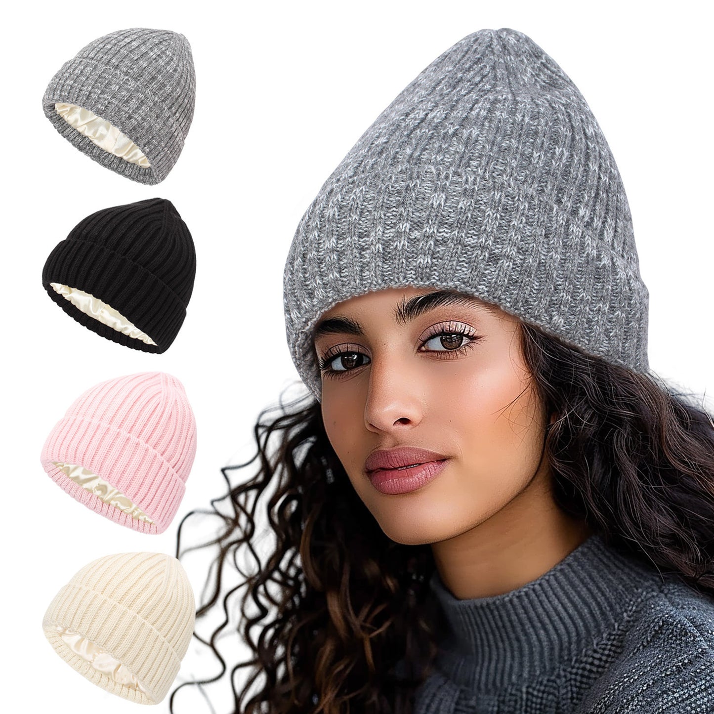 Soft Knit Hat with Satin Finish for All Outfits Warmth and Everyday Comfort for All Seasons