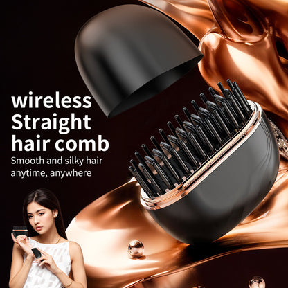 Wireless Hair Straightening Comb Portable Safe Styling Smoothing
