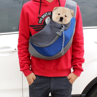 1pc Outdoor Travel Mesh Oxford Pet Puppy Carrier Handbag Pouch Single Shoulder Bag Sling Mesh Comfort Travel Tote Shoulder Bags - merch gone viral.
