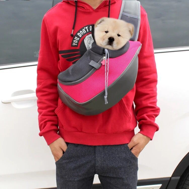 1pc Outdoor Travel Mesh Oxford Pet Puppy Carrier Handbag Pouch Single Shoulder Bag Sling Mesh Comfort Travel Tote Shoulder Bags - merch gone viral.
