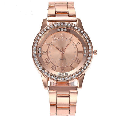 Luxury Designer Silver Rose Gold Watches for Women Dress Rhinestone Quartz Watch Casual Women Stainless Steel Wristwatches Female Clock