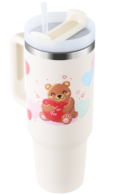 Insulated Tumbler 40 Oz With Handle And Straw For Coffee And Tea