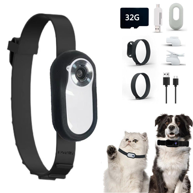 Wireless Pet Collar Camera for Indoor Outdoor Recording with HD Video and Live Streaming