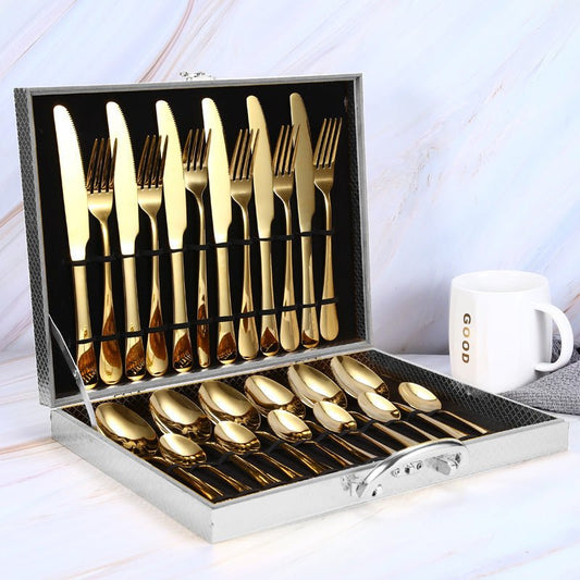 24 - piece set of colorful western steak knife - merch gone viral.