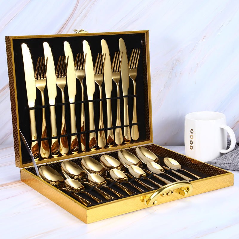 24 - piece set of colorful western steak knife - merch gone viral.