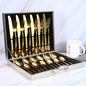 24 - piece set of colorful western steak knife - merch gone viral.