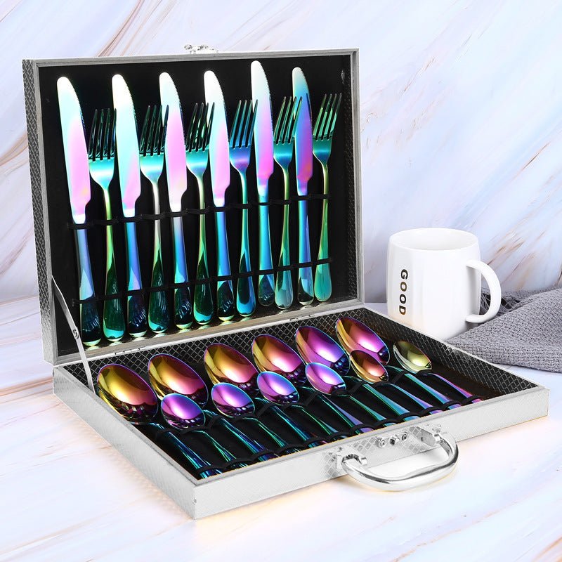 24 - piece set of colorful western steak knife - merch gone viral.