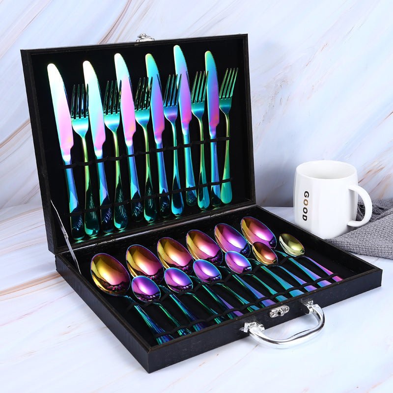 24 - piece set of colorful western steak knife - merch gone viral.