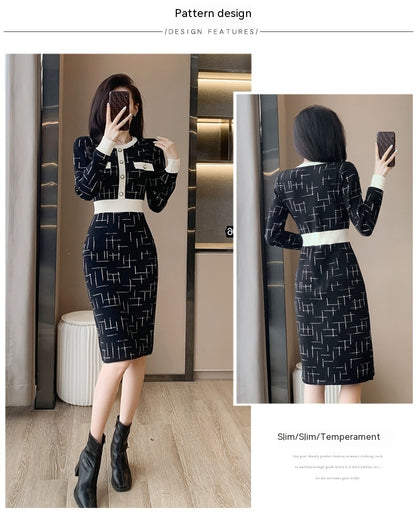 Womens Knit Dress with Jacquard Pattern for All Day Wear