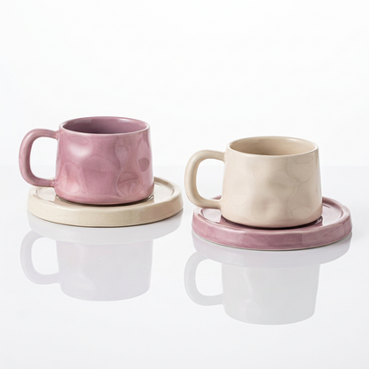 Ceramic Coffee Mug with Matching Coaster
