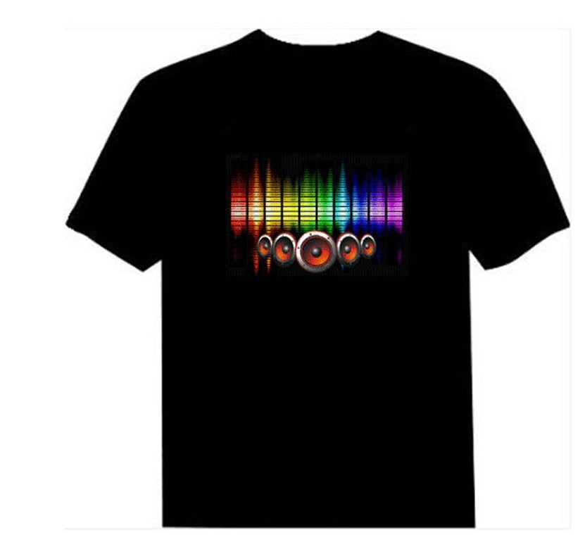 Glow Voice-Control T Shirt with Immersive Sound Activated LED Display