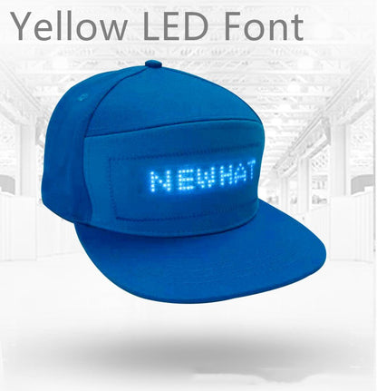 Led Luminous HatCustom Words Pixel Lighting Rechargeable Bluetooth APP Control Scrolling Message Flexible Cap