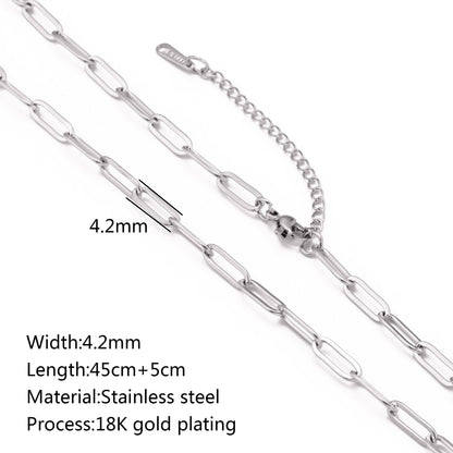 Durable Lip Chain Necklace with 18K Gold Color Vacuum Plating