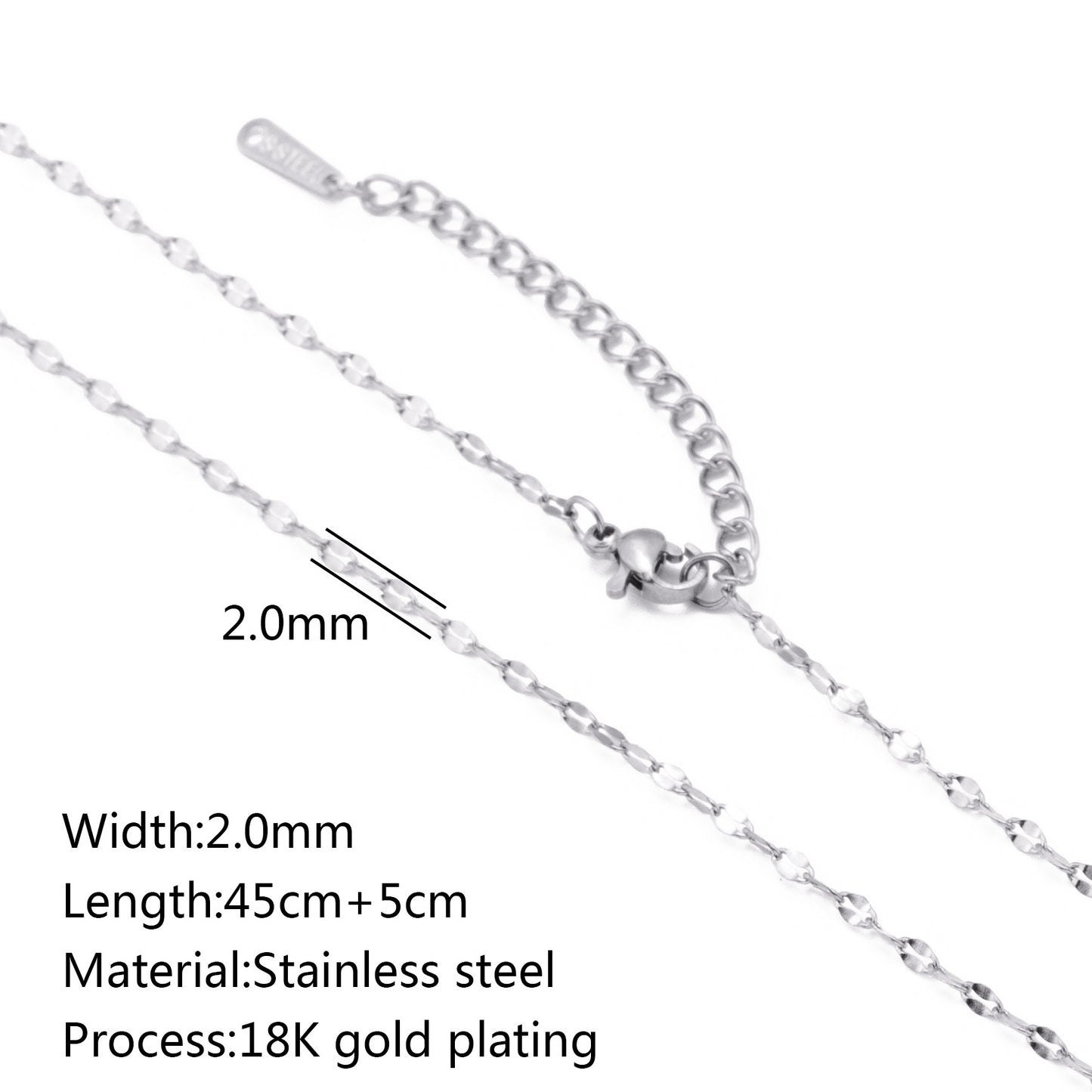 Durable Lip Chain Necklace with 18K Gold Color Vacuum Plating