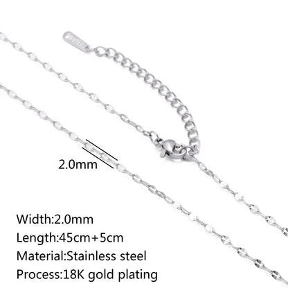 Durable Lip Chain Necklace with 18K Gold Color Vacuum Plating