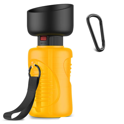 Dog Water Bottle HDPE Foldable with Integrated Silicone Travel Bowl and Leak Proof Top Buckle
