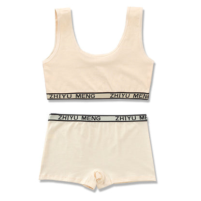 Pure Cotton Solid Color Underwear Set - Soft Breathable Intimate Wear