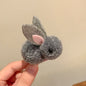 Soft Hair Barrettes for Kids with Bunny Wool Silhouette