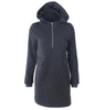 Women's Soft Hooded Zip-Up Sweatshirt Dress with a Slim-Fit Silhouette