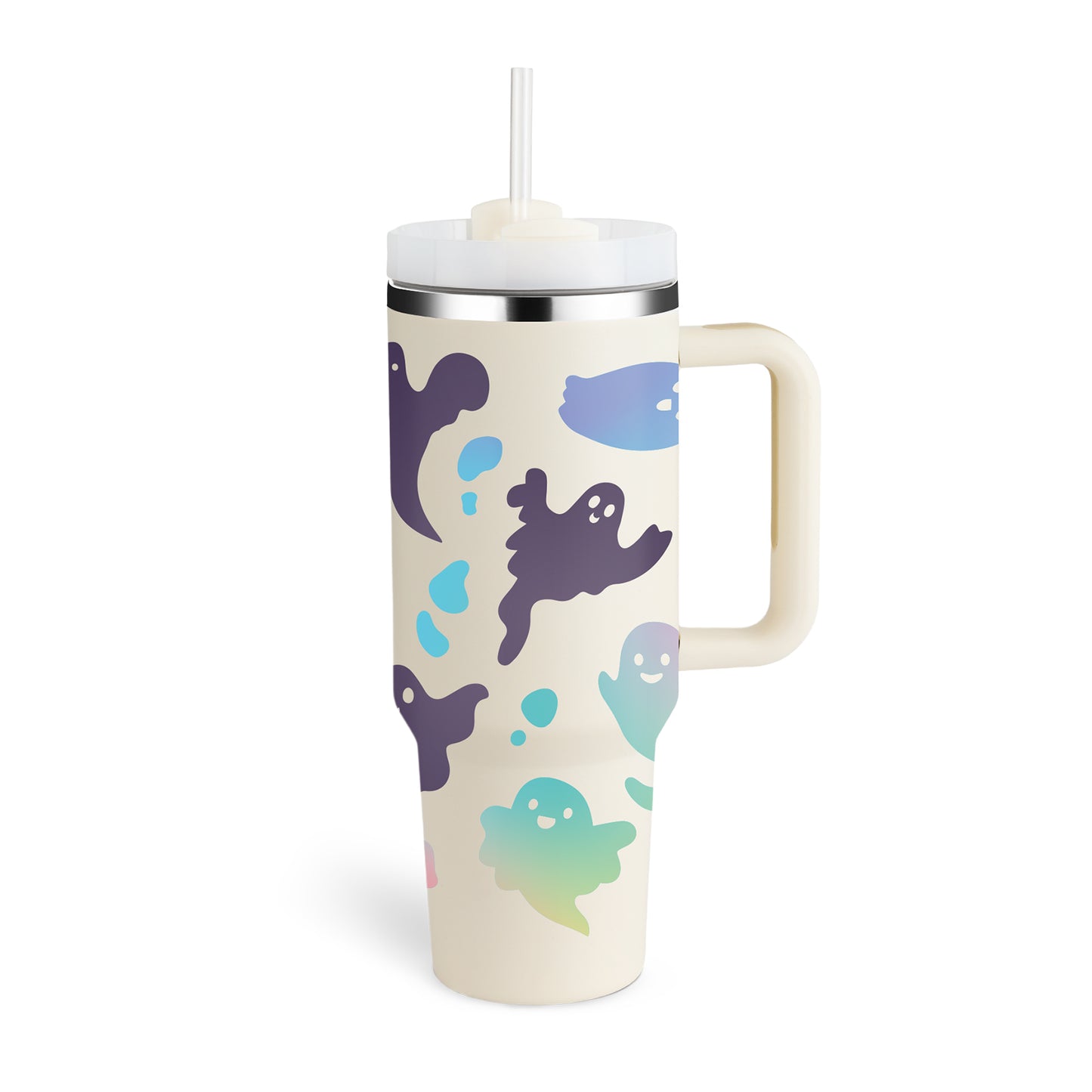 Insulated Tumbler 40 Oz With Handle And Straw For Coffee And Tea