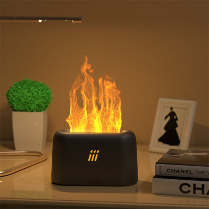 Ambient Aroma Diffuser with Crystal Glass Finish and LED Flame Glow