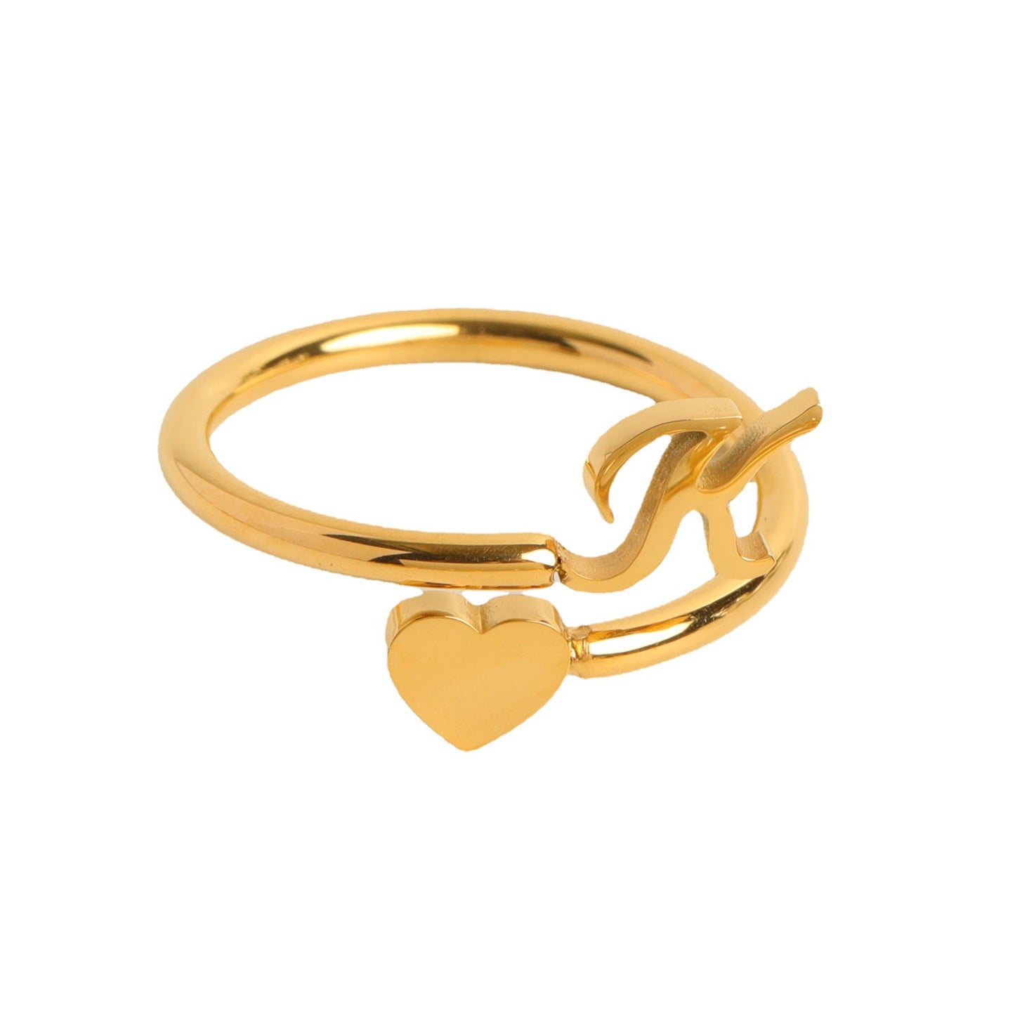 Durable Stainless Steel Ring with 18K Gold Plating and Initials