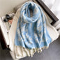 Soft Scarf With Cashmere Feel Warm Solid Color Drapes Smoothly Daily