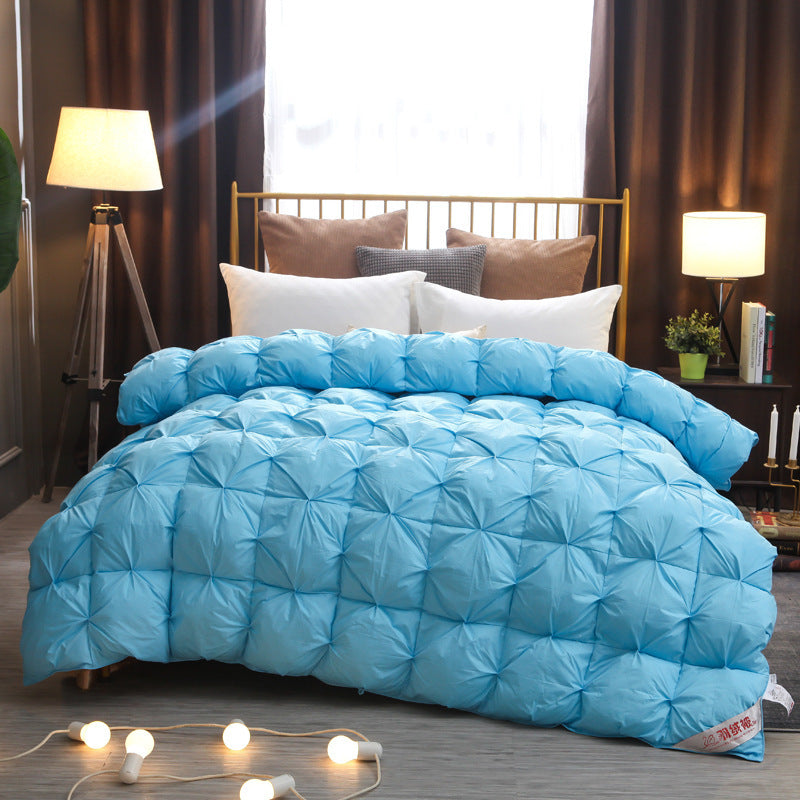 Luxe Twisted Goose Down Duvet – Ultra-Soft Cotton Cover, Pinch Pleat Design, All-Season Warmth & Cloud-Like Comfort