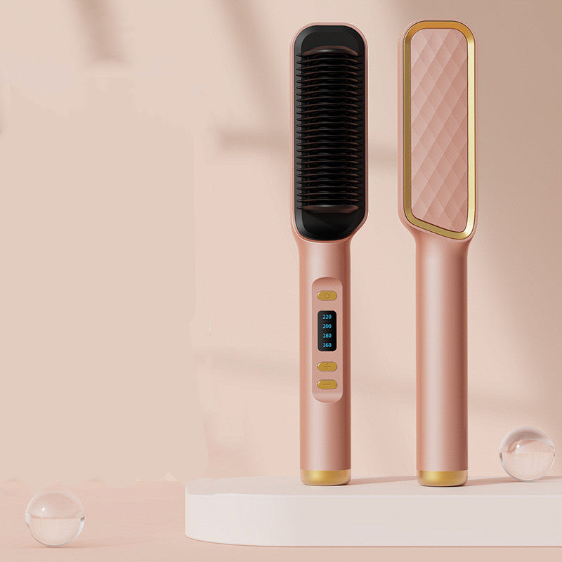 Wireless Hair Straightening And Curling Comb Tourmaline Ceramic Heating
