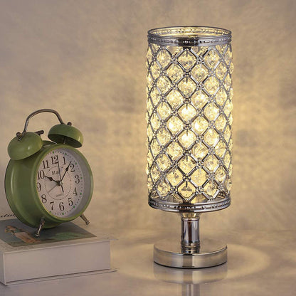 Radiant Table Lamp With Hollow Carved Shade And Rustproof Metal Base For Living Room And Bedroom