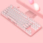 Retro Keyboard and Mouse Set with Metal Frame LED Backlit Wired USB 3