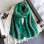 Soft Scarf With Cashmere Feel Warm Solid Color Drapes Smoothly Daily