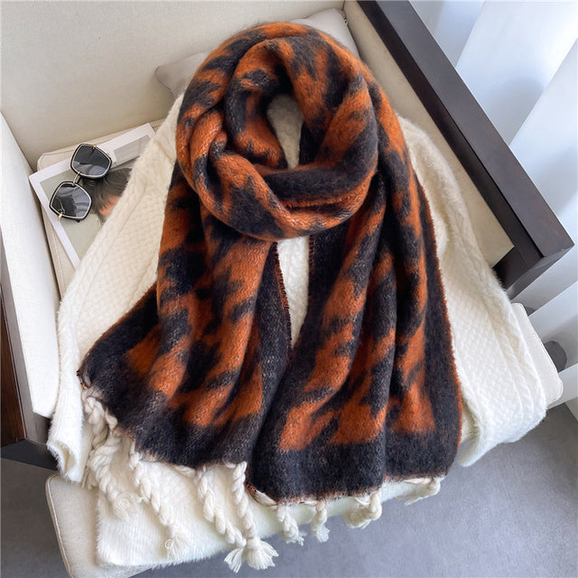 Soft Scarf With Cashmere Feel Warm Solid Color Drapes Smoothly Daily