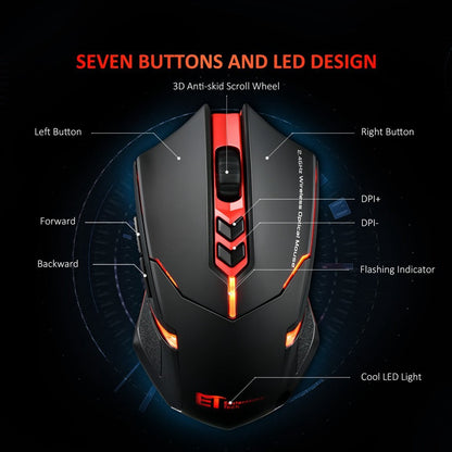 Silent Wireless Mouse for Quiet Office Work with Energy Saving LED