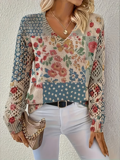 Textured Knit Long Sleeve Pullover For Spring And Autumn Regular Fit