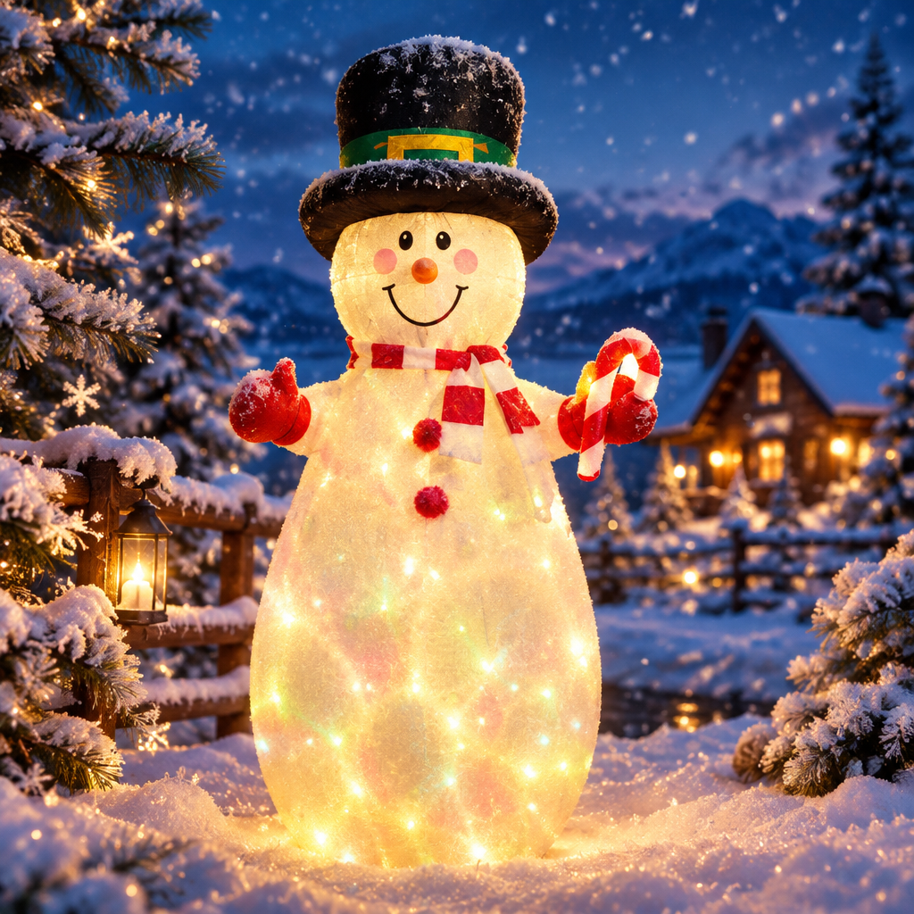 Christmas inflatable yard decoration with rotating lights
