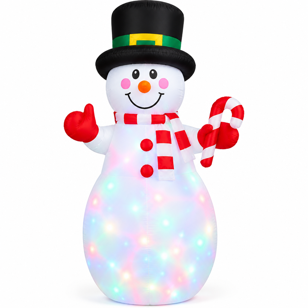 Christmas inflatable yard decoration with rotating lights