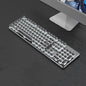Retro Keyboard and Mouse Set with Metal Frame LED Backlit Wired USB 3