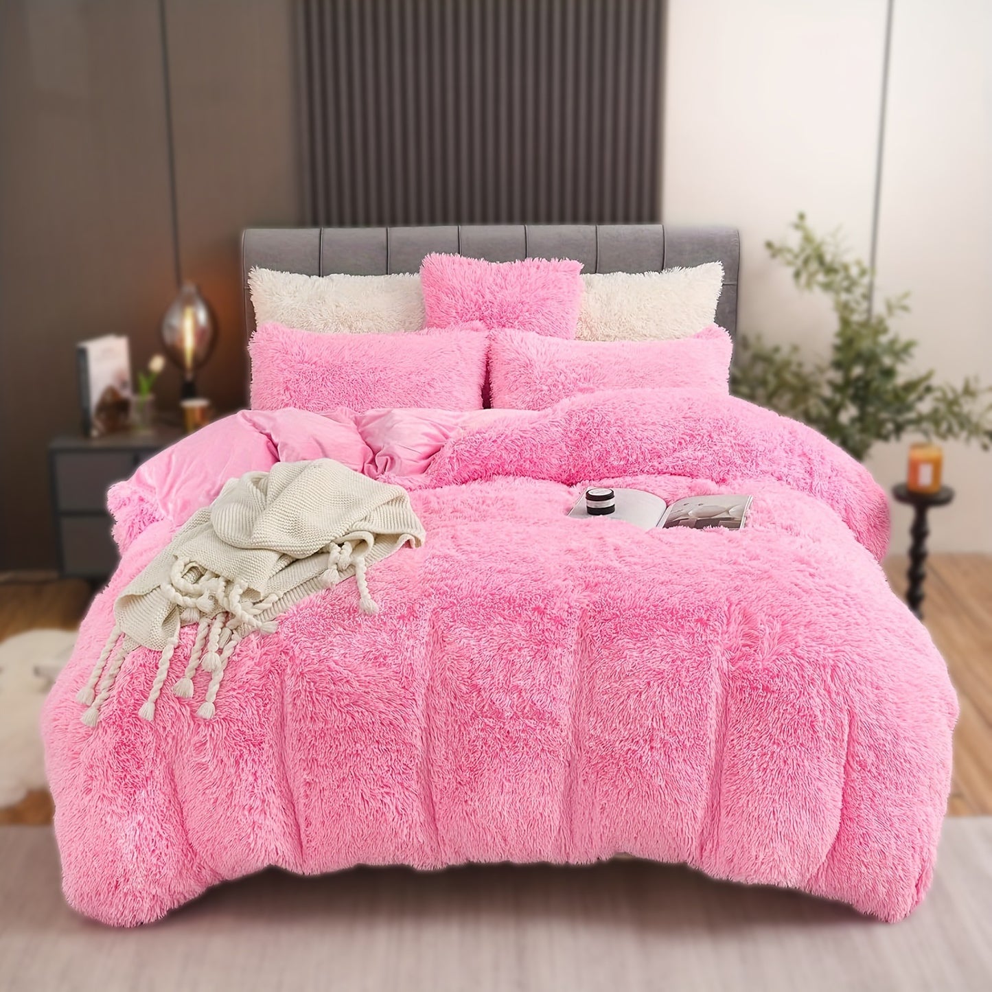 4PCs Plush Duvet Cover Set Luxury Ultra Soft Velvet Duvet