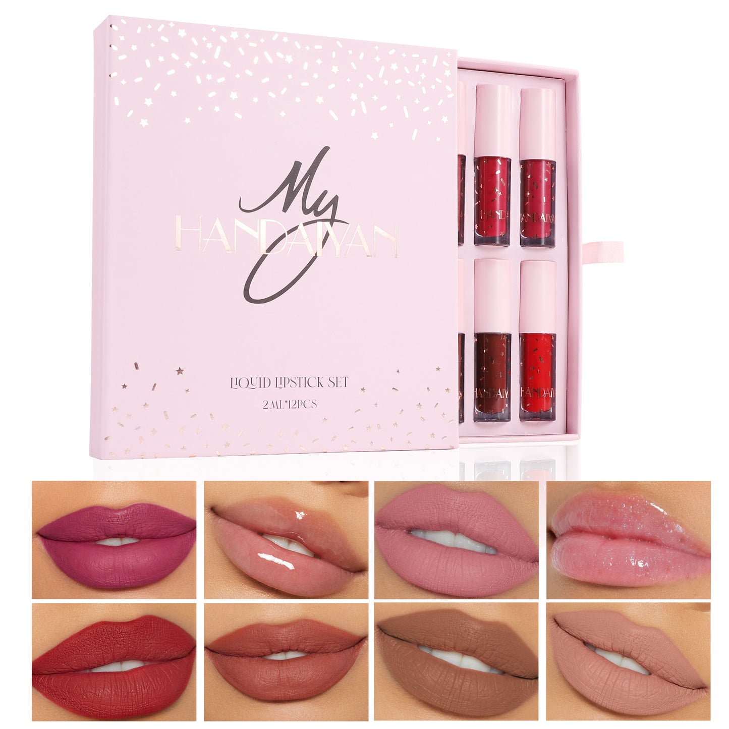 Waterproof Lip Gloss Set with 12 Color Transfer-Proof Finish
