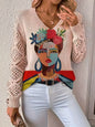 Textured Knit Long Sleeve Pullover For Spring And Autumn Regular Fit