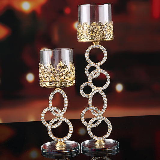 Modern Minimalist Cylindrical Glass Crystal Candle Holder