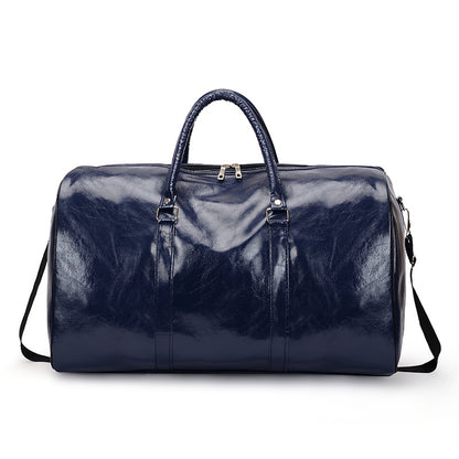 Polyurethane Leather Gym Bag with Soft Touch Finish and Structured Silhouette for Workouts and Travel