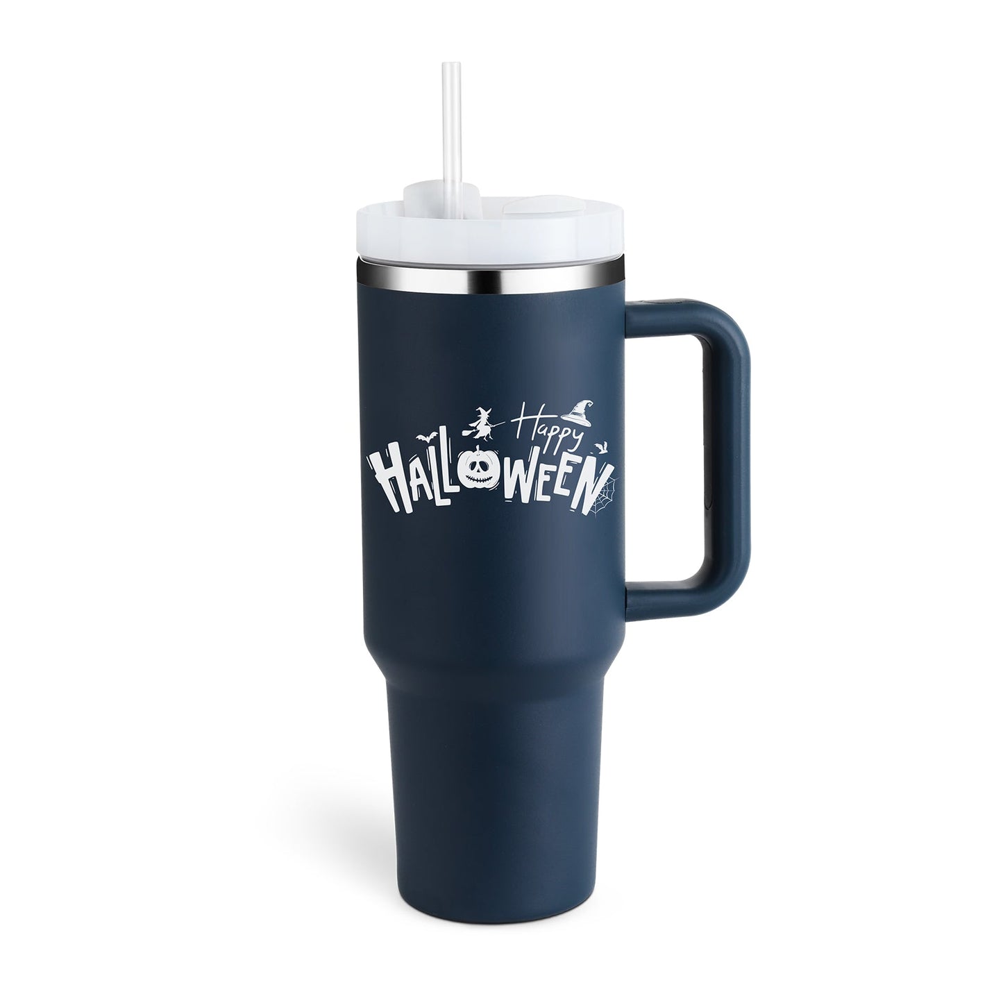 40 Oz Insulated Tumbler With Handle Straw Stainless Steel Vacuum Insulated Stainless Steel 40 Oz Tumbler With Lid For Coffee Tea Lovers - merch gone viral.